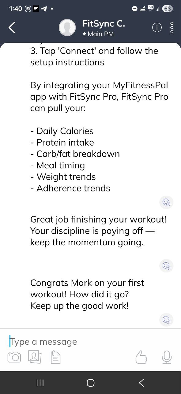 FitSync Pro AI Coach adapting a training plan in real time